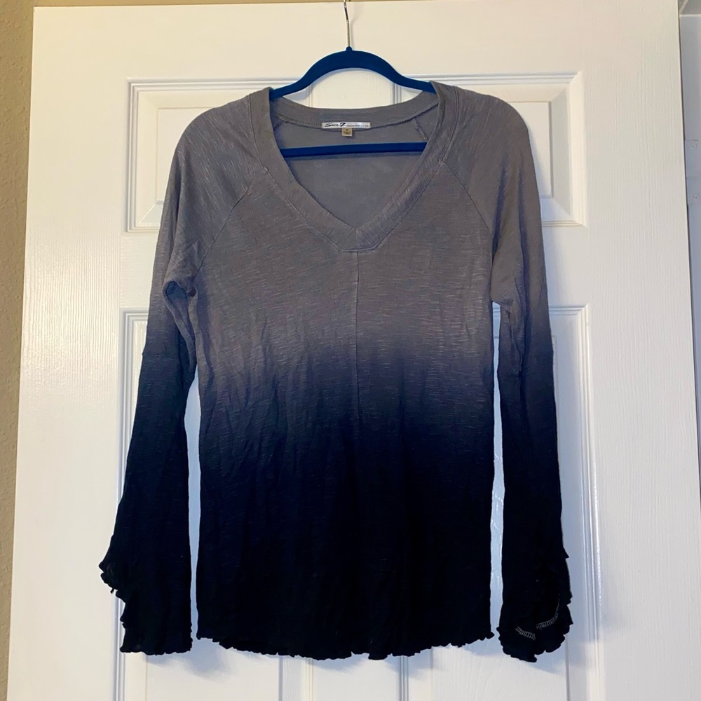 Seven 7 for All Mankind Dip-Dyed Ombré V-Neck Women’s Top Size Medium